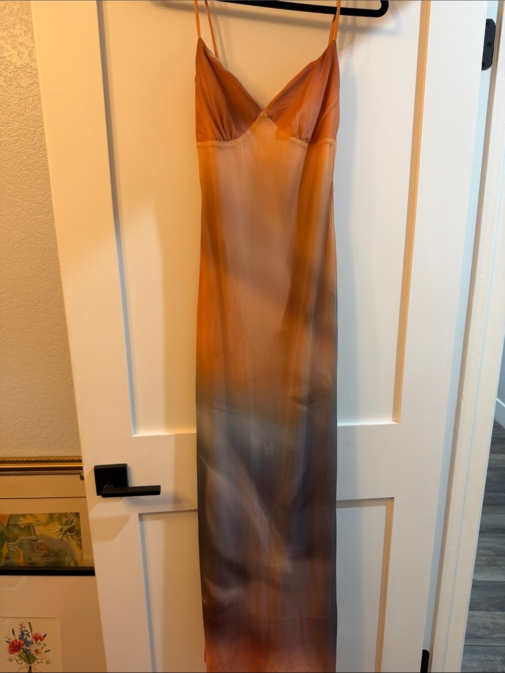Women's Ombre Maxi Slip Dress in Orange and Brown